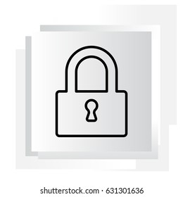 Padlock line icon, vector illustration