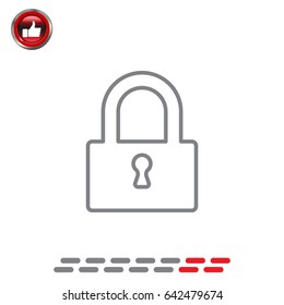 Padlock line icon, vector illustration