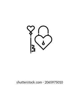 Padlock Line Icon, Vector Template