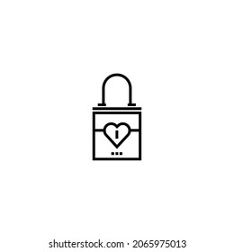 Padlock Line Icon, Vector Template