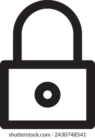 Vorhängeschloss Linie Symbol Vektor-Design-Vorlage und Illustration mit bearbeitbaren Strich