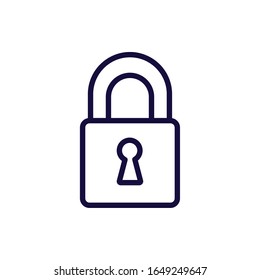 Diseño de icono de estilo de línea de bloqueo de seguridad de la puerta de acceso de la puerta de seguridad seguridad tema de protección Ilustración del vector