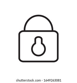Padlock Line Stil Symbol Design Design der Security-Lock-Zugang Tür Haus Sicherheit und Schutz Thema Vektorillustration Illustration