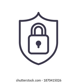 Padlock line style icon design of Security lock and access theme Vector illustration