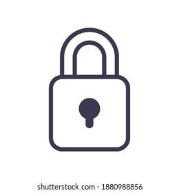 Padlock line style icon design of Security lock and access theme Vector illustration