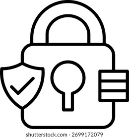 Diseño de icono de Vector de línea de candado