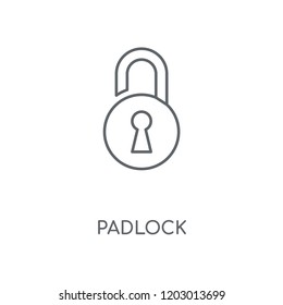 Padlock linear icon. Padlock concept stroke symbol design. Thin graphic elements vector illustration, outline pattern on a white background, eps 10.