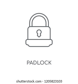 Padlock linear icon. Padlock concept stroke symbol design. Thin graphic elements vector illustration, outline pattern on a white background, eps 10.