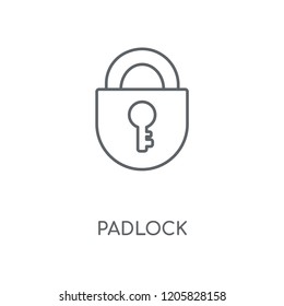 Padlock linear icon. Padlock concept stroke symbol design. Thin graphic elements vector illustration, outline pattern on a white background, eps 10.