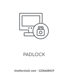 Padlock linear icon. Padlock concept stroke symbol design. Thin graphic elements vector illustration, outline pattern on a white background, eps 10.
