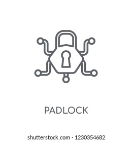 Padlock linear icon. Modern outline Padlock logo concept on white background from Internet Security and Networking collection. Suitable for use on web apps, mobile apps and print media.