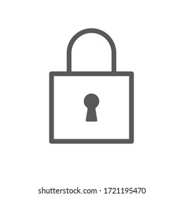 Padlock linear icon, symbol of security and safety. Lock pictogram.