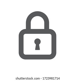 Padlock linear icon, symbol of security and safety. Lock pictogram.