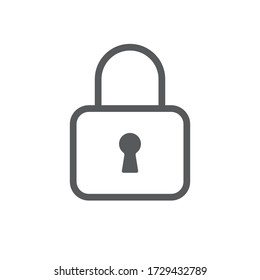 Padlock linear icon, symbol of security and safety. Lock pictogram.
