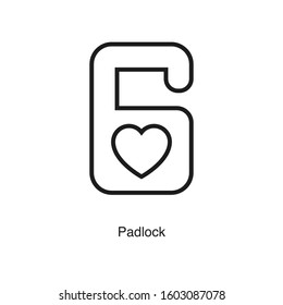 Padlock linear icon vector on white background. Black icon illustration