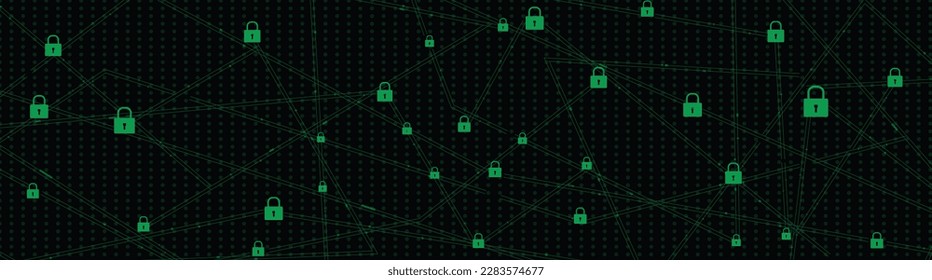 Padlock with link banner background.