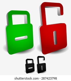 Padlock - lock abstract concept graphics. Editable vector