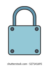 Padlock., lock. Flat colored icon. Object of safety, protection.