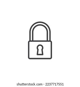 Icono de línea de bloqueo de bloqueo de Padlock. signo de estilo lineal para concepto móvil y diseño web. Icono de vector de contorno de bloqueo de seguridad. Símbolo, ilustración del logotipo. Gráficos vectoriales