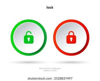 Padlock, lock or locked icon for social media, mobile application, password, UI template. website