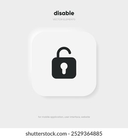 Padlock, lock or locked icon for social media, mobile application, password, UI template. website