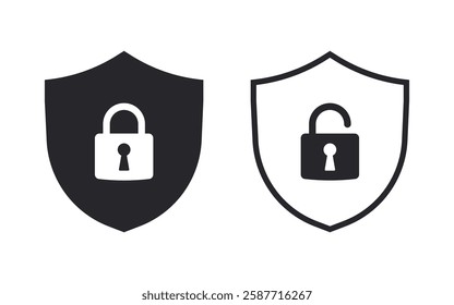 Padlock, lock or locked icon for social media, mobile application, password, UI template. website