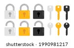 Padlock Lock Round and Square Key Set Silver Gold and Black