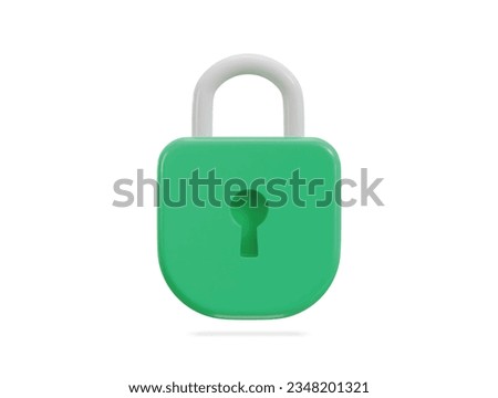 padlock lock security safety 3d icon