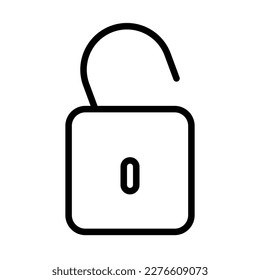 padlock lock simple flat line icon, eps 10