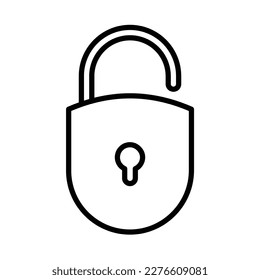 padlock lock simple flat line icon, eps 10