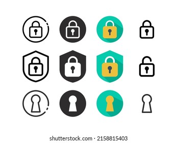 Padlock, bloqueo de iconos vectoriales conjunto
