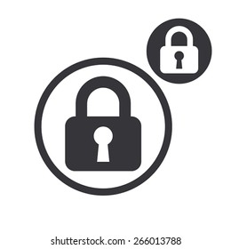 Padlock lock vector simple single color icon isolated on white background, includes invert version for you to choose.