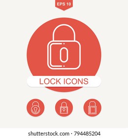 Padlock and locker vector flat icon objects