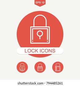 Padlock and locker vector flat icon objects