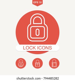 Padlock and locker vector flat icon objects