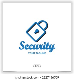 Padlock logo bussines design premium elegant template vector eps 10