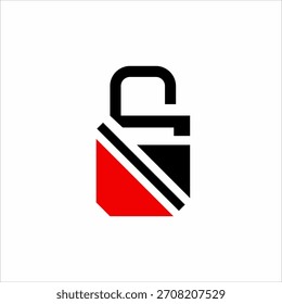 Projeto do logotipo do cadeado com conceito da letra G.