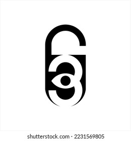 Padlock logo design with number three.