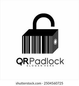 Padlock logo design with QR code concept.