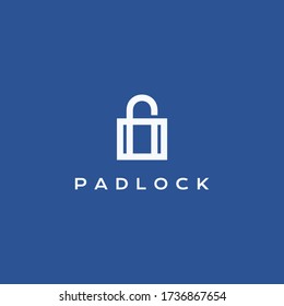 Padlock logo design template vector