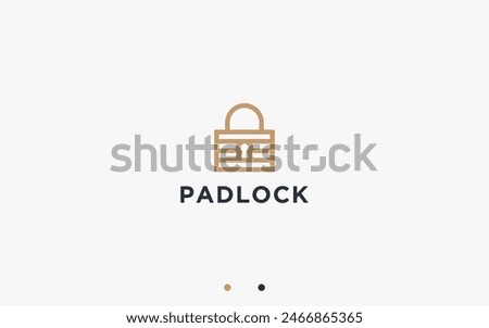 padlock logo design vector silhouette illustration