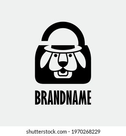 A padlock logo with a dog's head character is suitable for brand logos, company logos, business logos, icons or symbols.