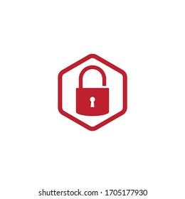 padlock logo icon vector template illustration