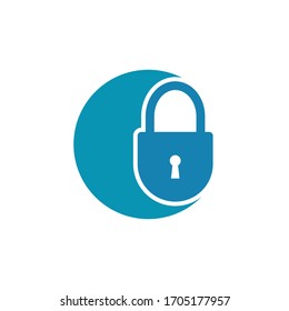 padlock logo icon vector template illustration