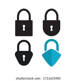 padlock logo icon vector template illustration