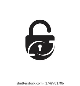 padlock logo icon vector template illustration