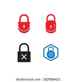 padlock logo icon vector template illustration