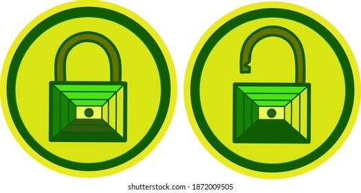 Padlock Logo. Logo of a pair of closed and open padlocks