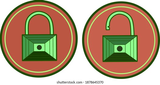 Padlock Logo. A Pair of padlocks locked and open for your business