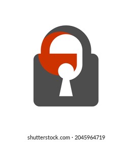 plantilla de símbolo privado de seguridad del logotipo de candado